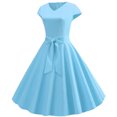 thumbnail image 2 of EGNMCR Robes d'Été Femmes Tendance 2024 Femmes Vintage Manches Courtes 50s Ménagère Décontractée Soirée Fête Bal Robe, 2 of 6