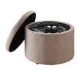 thumbnail image 1 of Convenience Concepts Designs4Comfort Round Ottoman in Beige Fabric, 1 of 5