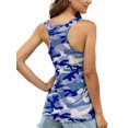 thumbnail image 4 of MAWCLOS Ladies Tank Tops Camouflage Vest Sleeveless T Shirts Basic Daily Wear Round Neck Blouse Light Blue L, 4 of 5