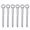 Silver, variant on 6Pcs Heavy Duty Eye Hooks Bolts Self Tapping Eyelet Screws for Indoor and Outdoor Use