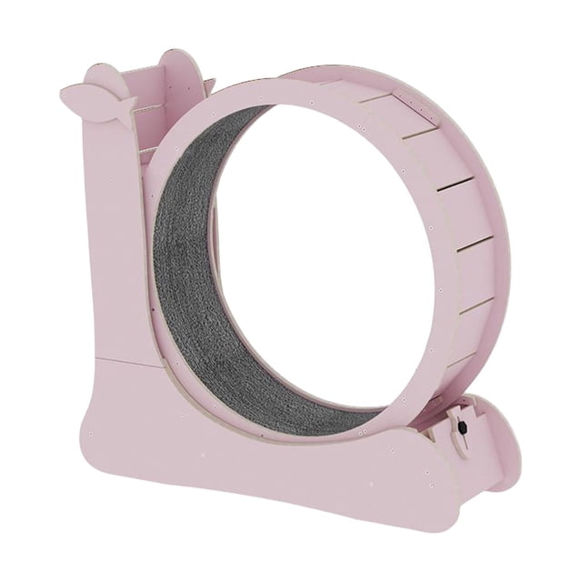 GROWTH TANK Roue pour Chat Exerciseur Tapis Roulant en Bois avec Tapis Facile à Installer Rose