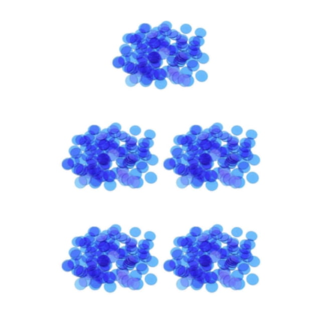 maskred Transparent Color Counters Plastic Marker for Professional Bingo Game Blue 1.5x1.5cm 5Set
