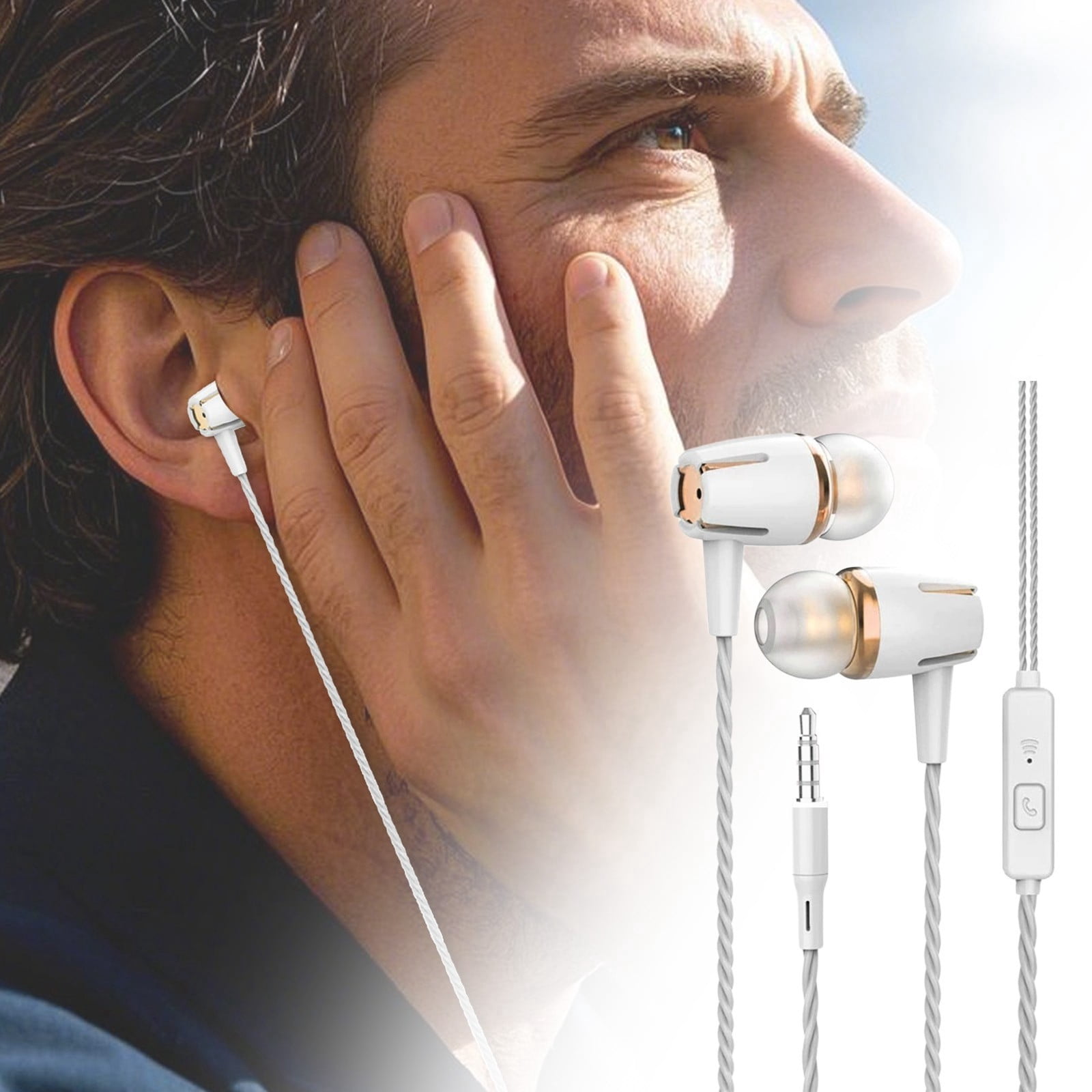 BotaniNest Wired Headset Compatible With 3.5mm Devices For Optimal Audio Experience And Adjustable Sound Settings