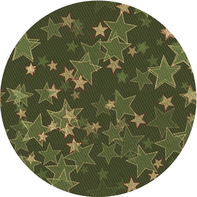 Ahgly Company Machine Washable Indoor Round Transitional Dark Forest Green Area Rugs, 8' Round