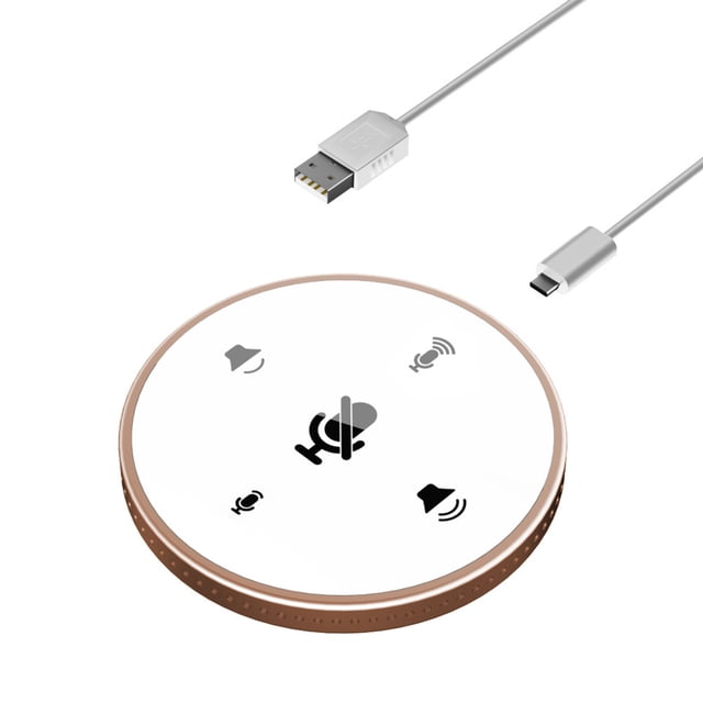 Arealer Haut-Parleur de Conférence USB de Bureau Microphone Haut-Parleur Intégré 360° Omnidirectionnel pour PC Ordinateur Micro à Condensateur avec Fonction de Sourdine Réglage Prêt à l'Emploi Compatible avec Windows pour PC