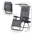 thumbnail image 3 of Outsunny Foldable Lounge Chair with Canopy Shade, Side Tray, Cup Holder, 3 of 10