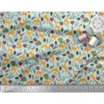 thumbnail image 3 of Soimoi Tissu Crêpe Polyester Feuilles & Rennes Imprimés d'Animaux au Mètre 42 Pouces de Large, 3 of 3