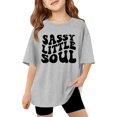 thumbnail image 1 of Girls Summer Oversized T-Shirts - Short Sleeve, Crewneck, Solid Color - Casual Basic Tops, 3-14 Years, 1 of 5