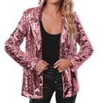 thumbnail image 3 of Kcodviy Gilet Décontracté à Paillettes pour Femmes, Veste à Paillettes pour Femmes à Manches Longues, Paillettes, Fête, Vestes Légères Décontractées pour Femmes, Col à Revers Brillant, Manteau Rave, Vestes Décontractées pour Femmes pour l'Automne, Manteau Grande Taille, 3 of 9
