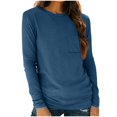 thumbnail image 1 of Timegard Hauts à Manches Longues pour Femmes Col Rond Tuniques Décontractées T-Shirts Confortables Couleur Unie Hauts Basiques, 1 of 8