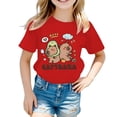 thumbnail image 2 of LYHaoo T-Shirt à Manches Courtes Décontracté Ample pour Filles, Col Rond, Imprimé à Motif d'Animaux de Dessin Animé, T-Shirts à Col Rond Tailles 10-12 Ans, 2 of 3