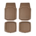 thumbnail image 1 of FH Group PU Leather Floor Mats for Auto Car SUV Van Deep Tray Waterproof - Beige, 1 of 6