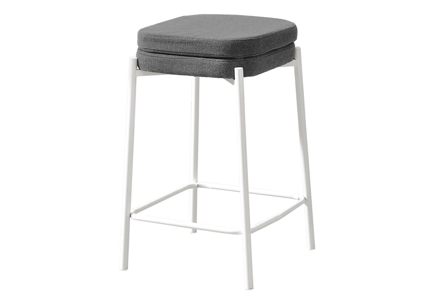 Monarch Specialties Barstool, Counter Height, Set Of 2, Kitchen, Black Leather Look, Black Metal, Contemporary, Modern