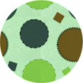 thumbnail image 1 of Ahgly Company Machine Washable Indoor Round Transitional Light Green Area Rugs, 3' Round, 1 of 7