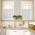 thumbnail image 5 of Summer Beach Ocean Starfish Shell Coral Cartoon 3 PCS Kitchen Curtain Valance and Tiers Set, Rod Pocket Small Half Tier Valances Window Curtains Panel, 55"x24" (Set of 2 Tiers & Valance), 5 of 5