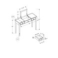 thumbnail image 4 of Monarch Specialties Vanity, Desk, Makeup Table, Organizer, Dressing Table, Bedroom, Mirror, Grey, Clear, Transitional, 4 of 4