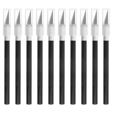 Uxcell 10pcs Exacto Art Craft Hobby Precision Utility Knife for Carving Crafting Stencil Black