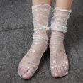thumbnail image 4 of Girls Spring Nylon Glitter Stars Spring nylon Mesh Socks Women Transparent Sheer Thin Ankle Gauze Stockings, 4 of 4