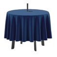 thumbnail image 1 of Vargottam Nappe Ronde Intérieure/extérieure 58 Pouces Nappe Ronde avec Parasol, Nappes de Patio Imperméables à Fermeture Éclair, Housses de Table Printemps/été pour Table Circulaire de Cour/barbecue/pique-Nique - Bleu Marine, 1 of 7