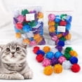 thumbnail image 1 of Cat Interactive Sound Paper Self-healing Color Bright Silk Glitter Toy Ball 50 Pcs A Pack, 1 of 8