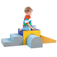 thumbnail image 1 of Qaba 4 Piece Foam Play Set for Toddlers and Children, Dark Colour, 1 of 9
