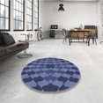 thumbnail image 4 of Ahgly Company Tapis d'Intérieur Ronds Transitionnels Bleus Lavables à la Machine, 3 Pieds Rond, 4 of 7