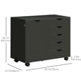 thumbnail image 2 of HOMCOM Modern Mobile 5-Drawer Chest with Door, Office Storage Cabinet Black, 2 of 5
