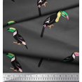 thumbnail image 3 of Soimoi Gray Poly Georgette Fabric Toucan Bird Print Fabric by Yard 52 Inch Wide, 3 of 3