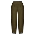 thumbnail image 5 of Fall Savings! SROBPTY Womens Capris Pants, Women's Summer Comfortable Loose Wide Leg Fashion Solid Color Capris Army Green, XL, 5 of 5