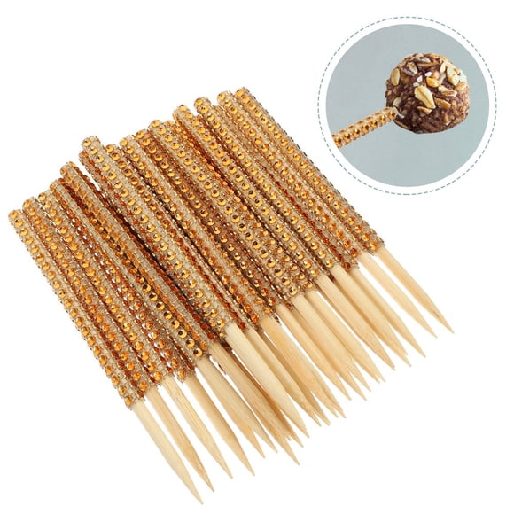 LEEYNEER30Pcs Candy Apple Sticks Bamboo Chocolate Glitter Caramel Apples Sticks