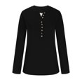 thumbnail image 4 of Qertyioot Chemise Blouse Décontractée pour Femme à Boutons, Manches Longues, Col Rond, Ajustée, avec Dentelle Cousue, 4 of 6