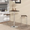 thumbnail image 2 of HOMCOM Table de Bar Ronde Réglable pour 2, Table de Pub avec Dessus en Rotin PE, Brun, 2 of 10