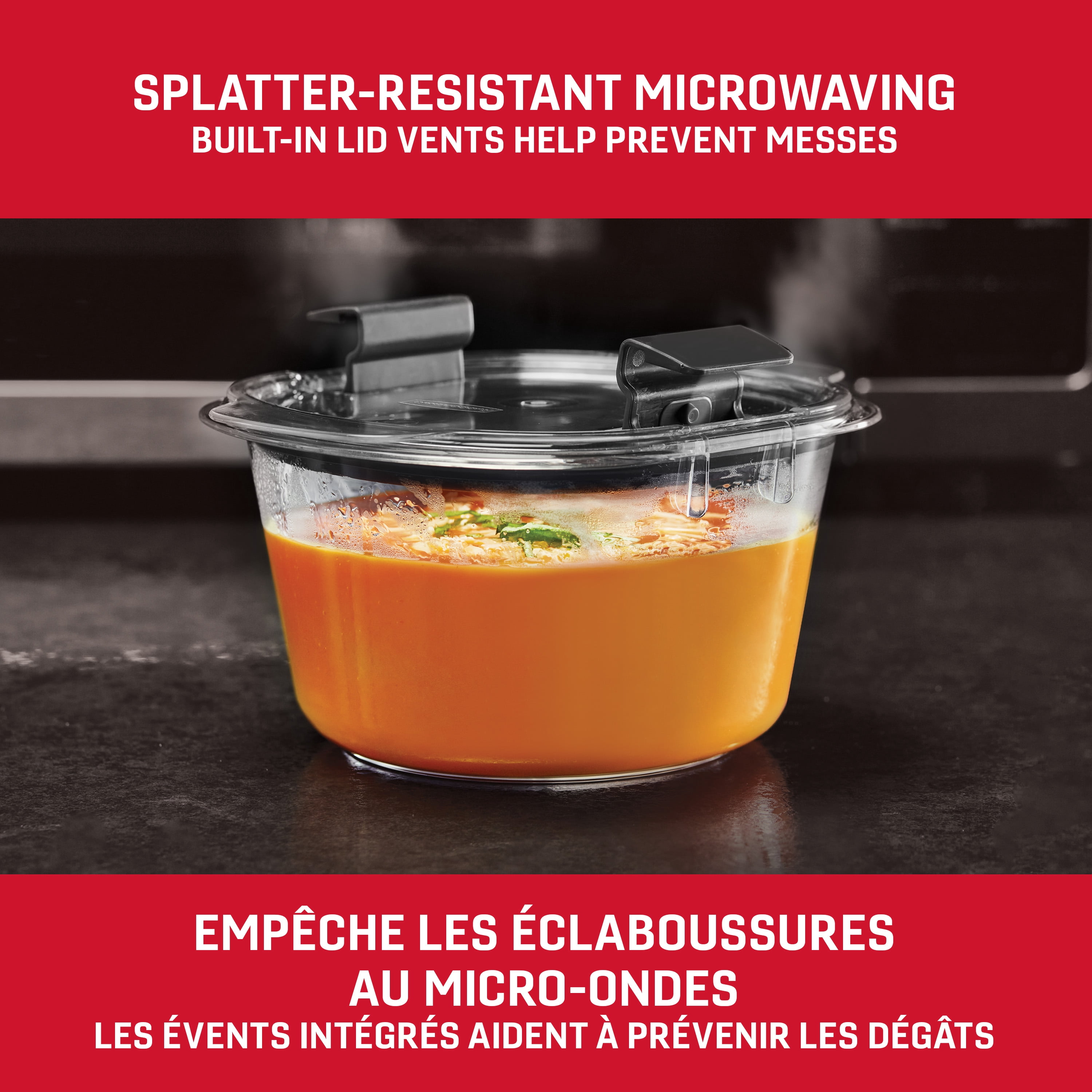 Récipients ronds de rangement pour aliments et rectangulaires Rubbermaid Brilliance, ensemble de 12 pièces