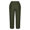 thumbnail image 5 of Timegard Plus Size Pants for Women Elastic Waist Solid Color Comfy Fall Casual Crop Pants with Pockets, 5 of 5