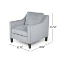 thumbnail image 3 of Milo Fauteuil Club en Velours Contemporain, Gris et Brun Foncé, 3 of 8