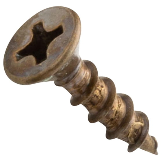 Centerline #4 x 1/2'' Flat Head Phillips Cabinet Hardware Mounting Screws, Antique Brass Plated, 100-Pack