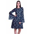 thumbnail image 1 of Moomaya Robe d'Été Fluide à Manches Longues Imprimée pour Femmes, Longueur Genou, Évasée, 1 of 6