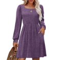 thumbnail image 2 of TJAZFJPA Robe Longue Robe Chandail Tricotée pour Femmes avec Poches Col Carré Manches Longues Robes Longues d'Hiver pour Femmes Robe Verte, 2 of 9