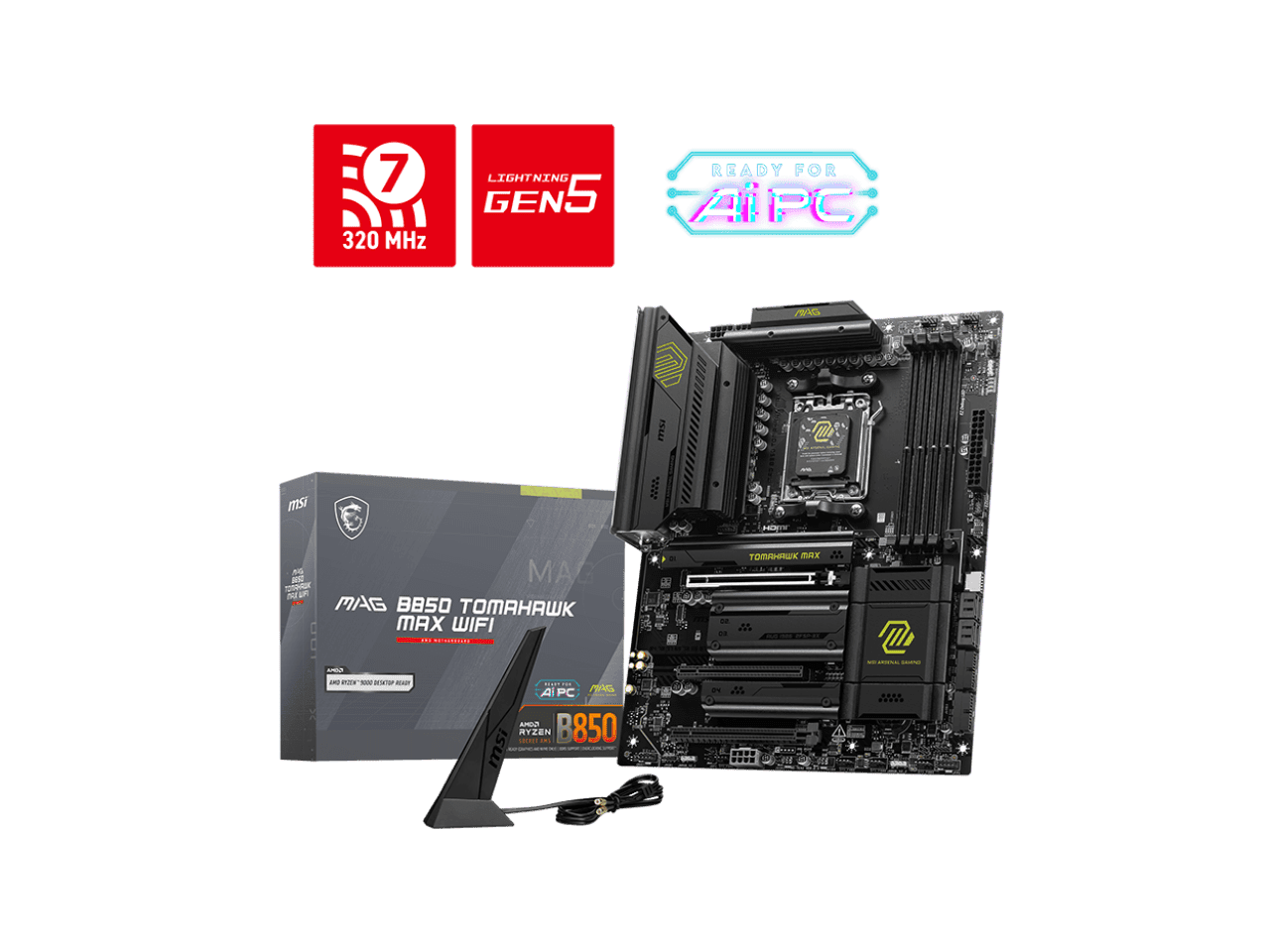 マザーボード MSI MAG B850 TOMAHAWK MAX WIFI MSI MAG B850 TOMAHAWK MAX WIFI Gaming Desktop Motherboard - AMD