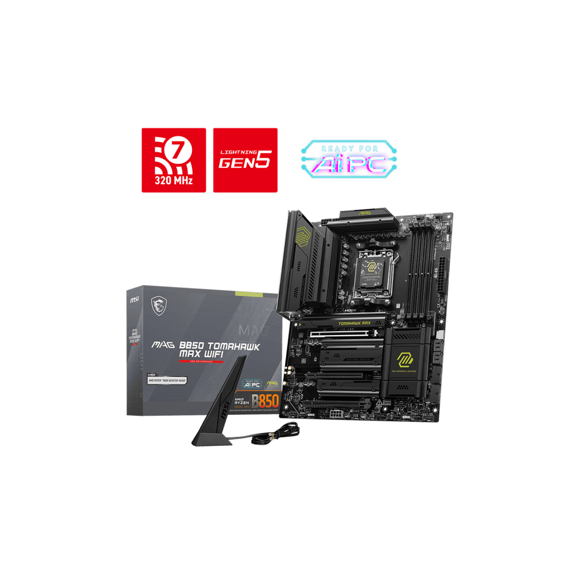 マザーボード MSI MAG B850 TOMAHAWK MAX WIFI MSI MAG B850 TOMAHAWK MAX WIFI Gaming Desktop Motherboard - AMD