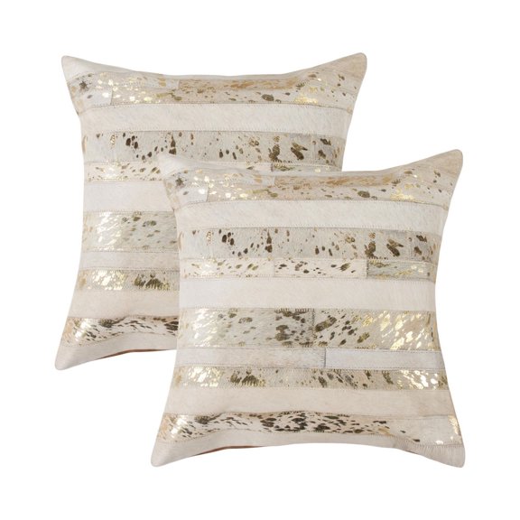 H-Natural Torino Madrid Cowhide 2-Pack Pillows