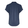 thumbnail image 4 of RKSTN Womens Summer Tops Fashion Cotton and Linen Buttons Going out Tops Basic Solid Color Shirts V-Neck Short Sleeve Loose Fit Pullover Tops, 4 of 5
