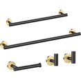 thumbnail image 1 of Gold Bathroom Towel Holder Set, Pieces Bathroom Hardware Set SUS Stainless Steel Round Wall Mounted, 1 of 14