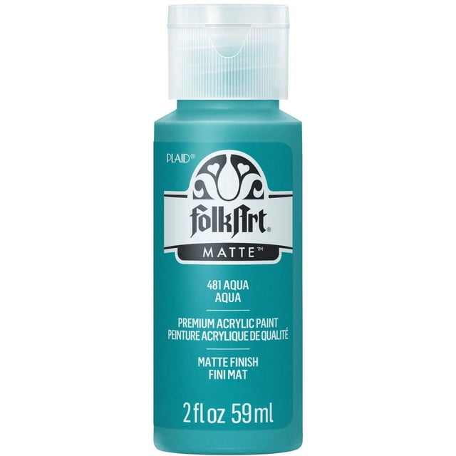 Folkart Matte Acrylic Craft Paint, 2 fl. oz., Aqua