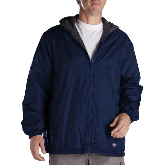 Dickies Mens Fleece Lined Hooded Nylon Jacket, 3X, Dark Navy