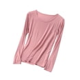thumbnail image 1 of Besolor T-Shirts de Pyjama pour Femmes Grande Taille à Col Rond à Manches Longues Chemise de Nuit Fine Décontractée Confortable T-Shirts de Couleur Unie Vêtements de Nuit, 1 of 7