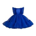 thumbnail image 1 of Robes pour Filles Perles à Volants Fleur Mariage Concours Anniversaire Soirée Tutu Robe de Fille Fleur Bleue 3-4 Ans, 1 of 4