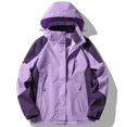 thumbnail image 1 of Imperméable à Capuche pour Femmes, Manteau de Pluie d'Extérieur à une Seule Couche, Ensemble Décontracté à Revers, Fermeture Éclair, Coupe Ample, Haut Doux, Manteau à Capuche, Coupe-Vent d'Extérieur, Veste en Liquidation, 1 of 4