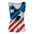 thumbnail image 4 of SMihono Hauts pour Femmes Débardeur Mode Été Col en V T-Shirt Décontracté Sans Manches Imprimé Débardeur Débardeurs pour Femmes Hauts d'Été pour Femmes, 4 of 5