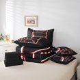 thumbnail image 4 of YST Ensemble de Literie Sport avec Couette, 7 Pcs, Thème Sportif, Format Double, Noir et Rouge, 4 of 4